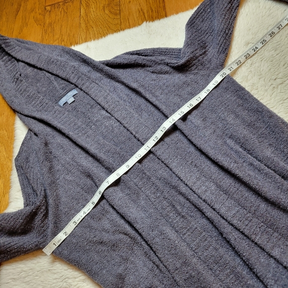 Barefoot Dreams Cozy Chic Lite Hooded Cardigan Women's Medium Gray Blue Purple - Picture 7 of 8